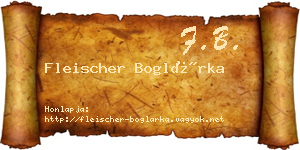 Fleischer Boglárka névjegykártya